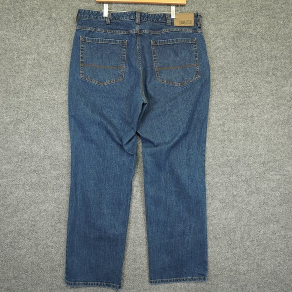 Duluth Trading Flex Weekender Jeans Mens 38x32 Blue Straight Leg Stretch Denim - Picture 2 of 11